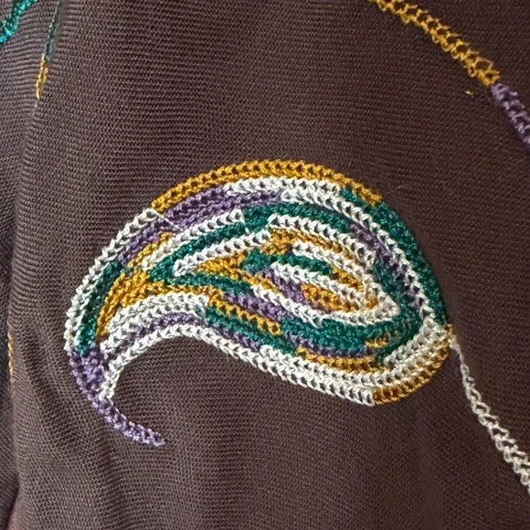 Embroidered Boho Peasant Blouse in Brown - Picture 7 of 11